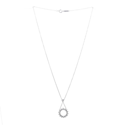 Tiffany Platinum Diamond Small Open Circle Pendant Necklace 3 of 6