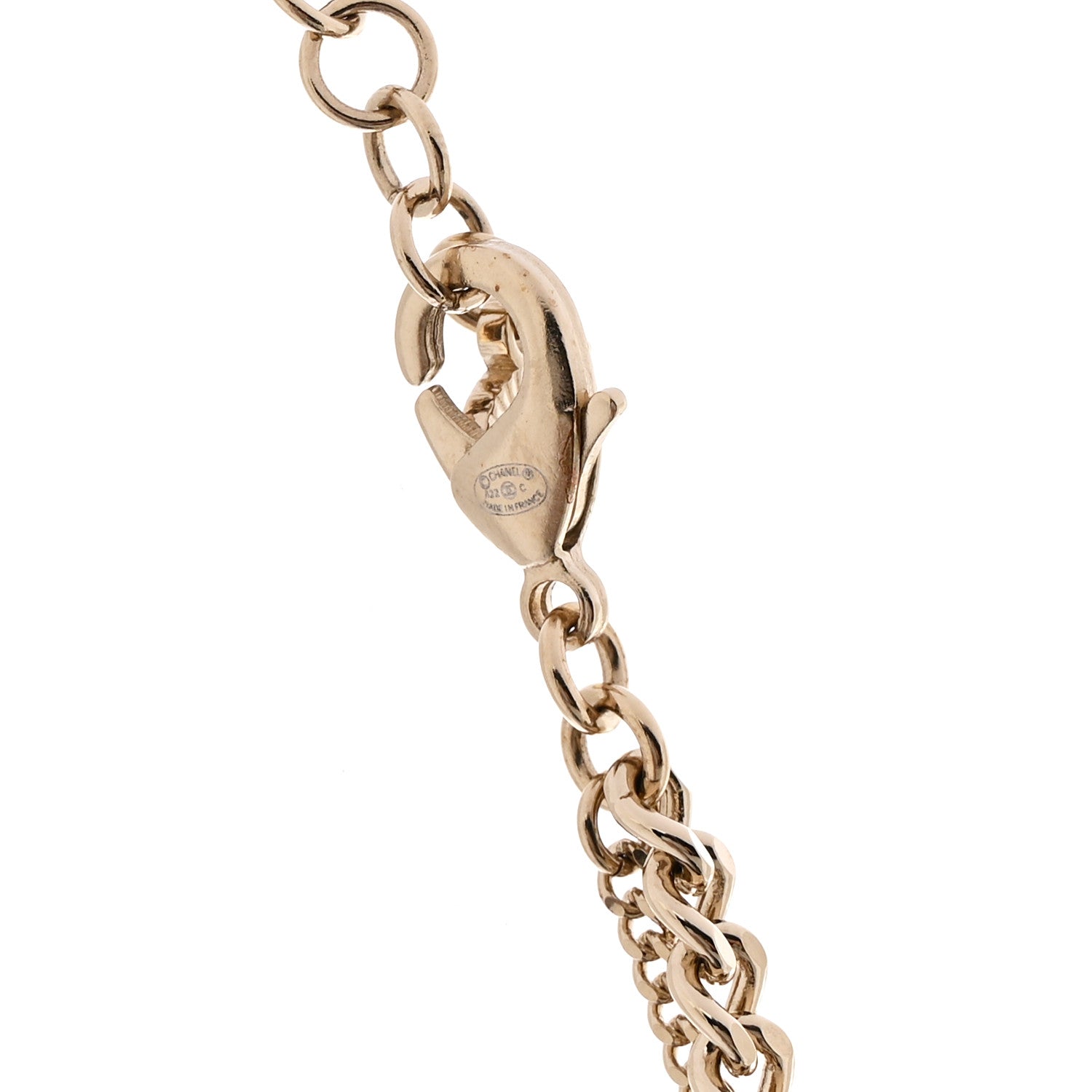 Chanel Strass Crystal Studded Pearl CC Choker Necklace Gold Pearly White 6 of 6