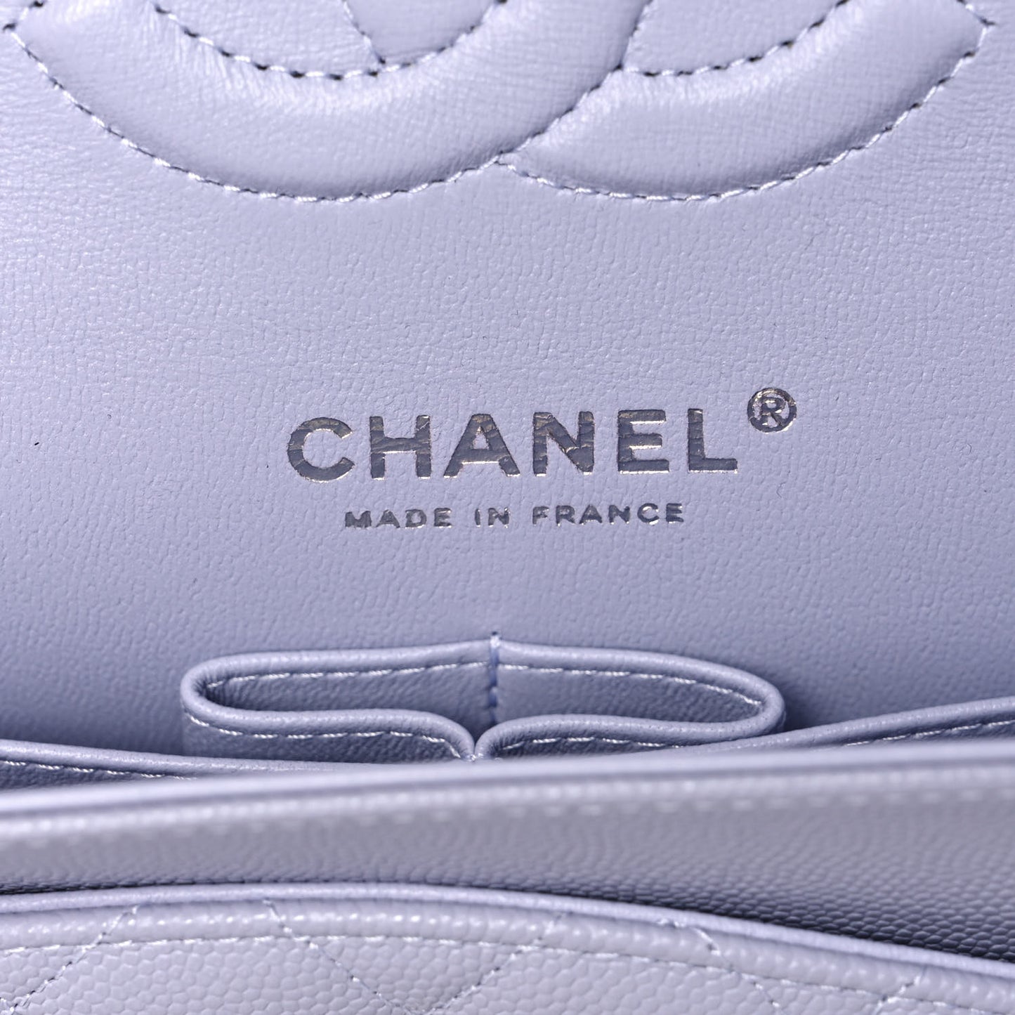 Caviar Quilted Medium Double Flap Light Purple