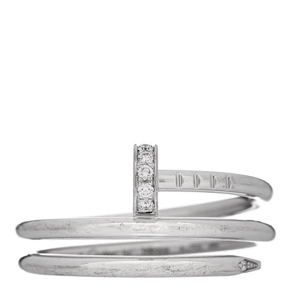 Cartier 18K White Gold Diamond Double Wrap Juste Un Clou Ring 54 7 1 of 5