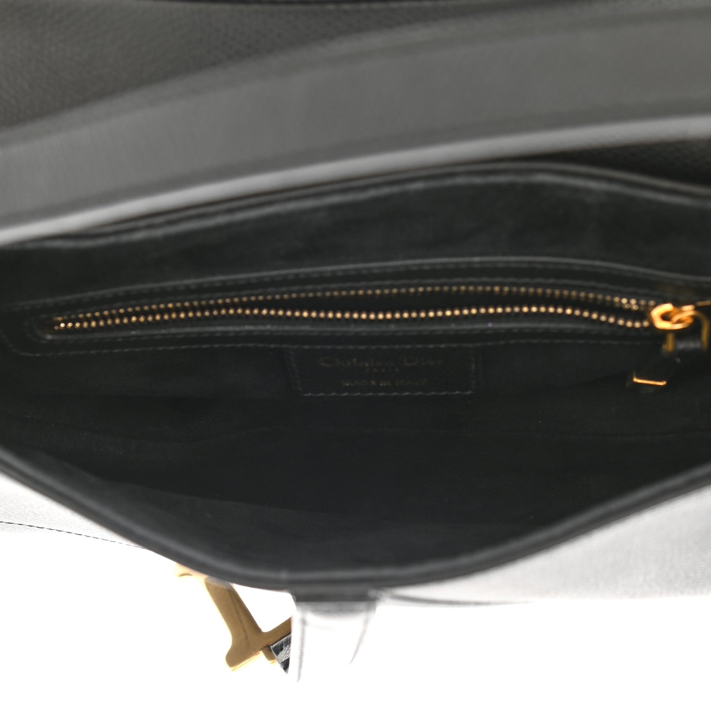 Grained Calfskin Saddle Bag Black