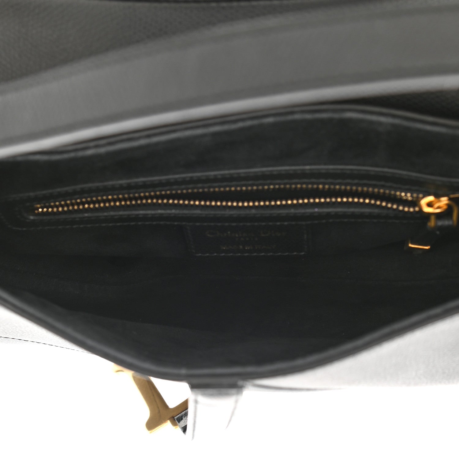 Christian Dior Grained Calfskin Saddle Bag Black 5 of 10