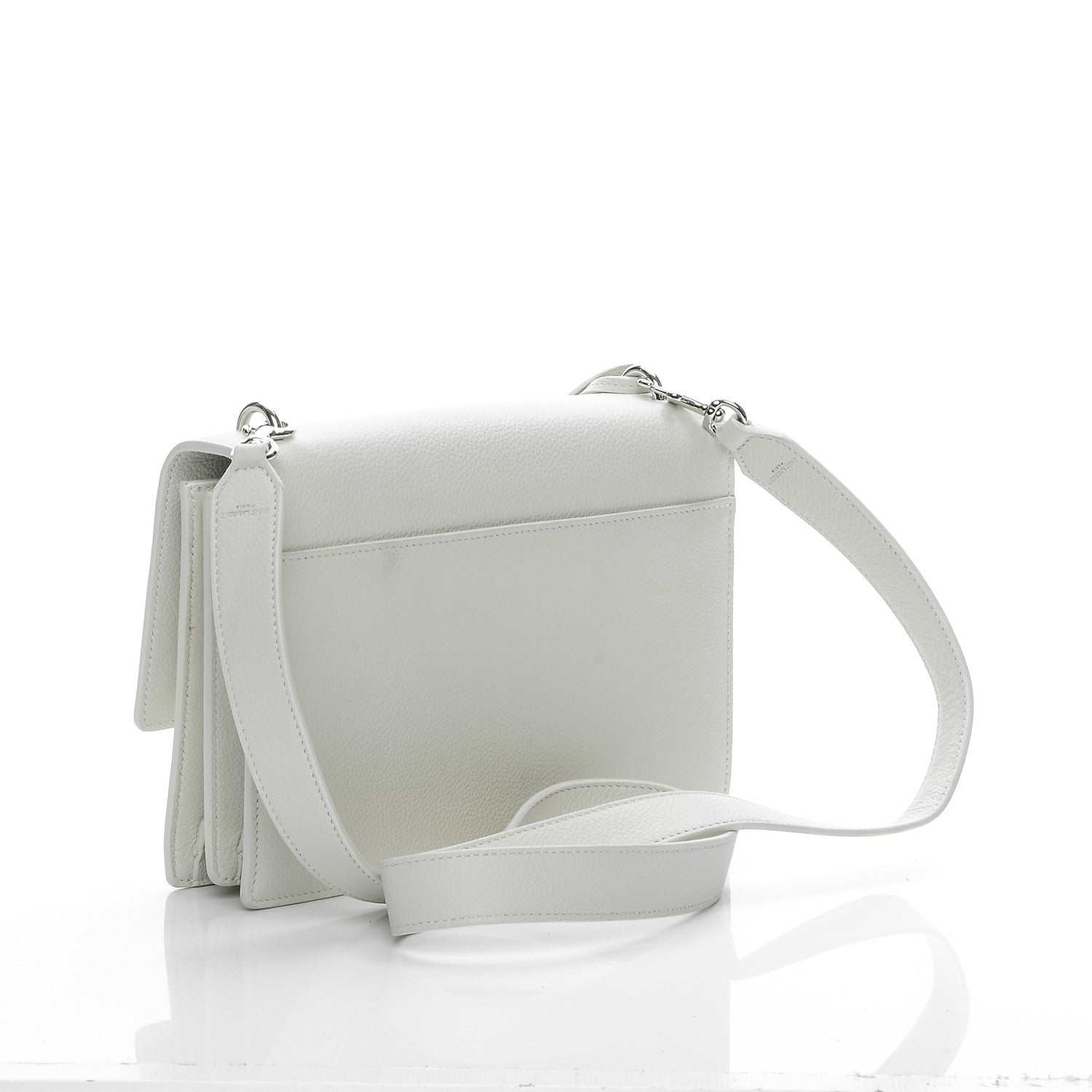 Saint Laurent Grained Calfskin Medium Monogram Sunset Dove White 4 of 9