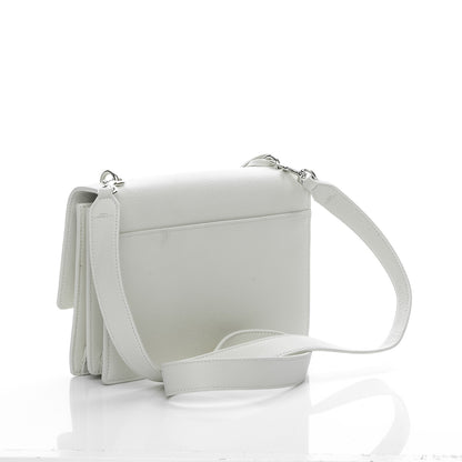 Saint Laurent Grained Calfskin Medium Monogram Sunset Dove White 4 of 9