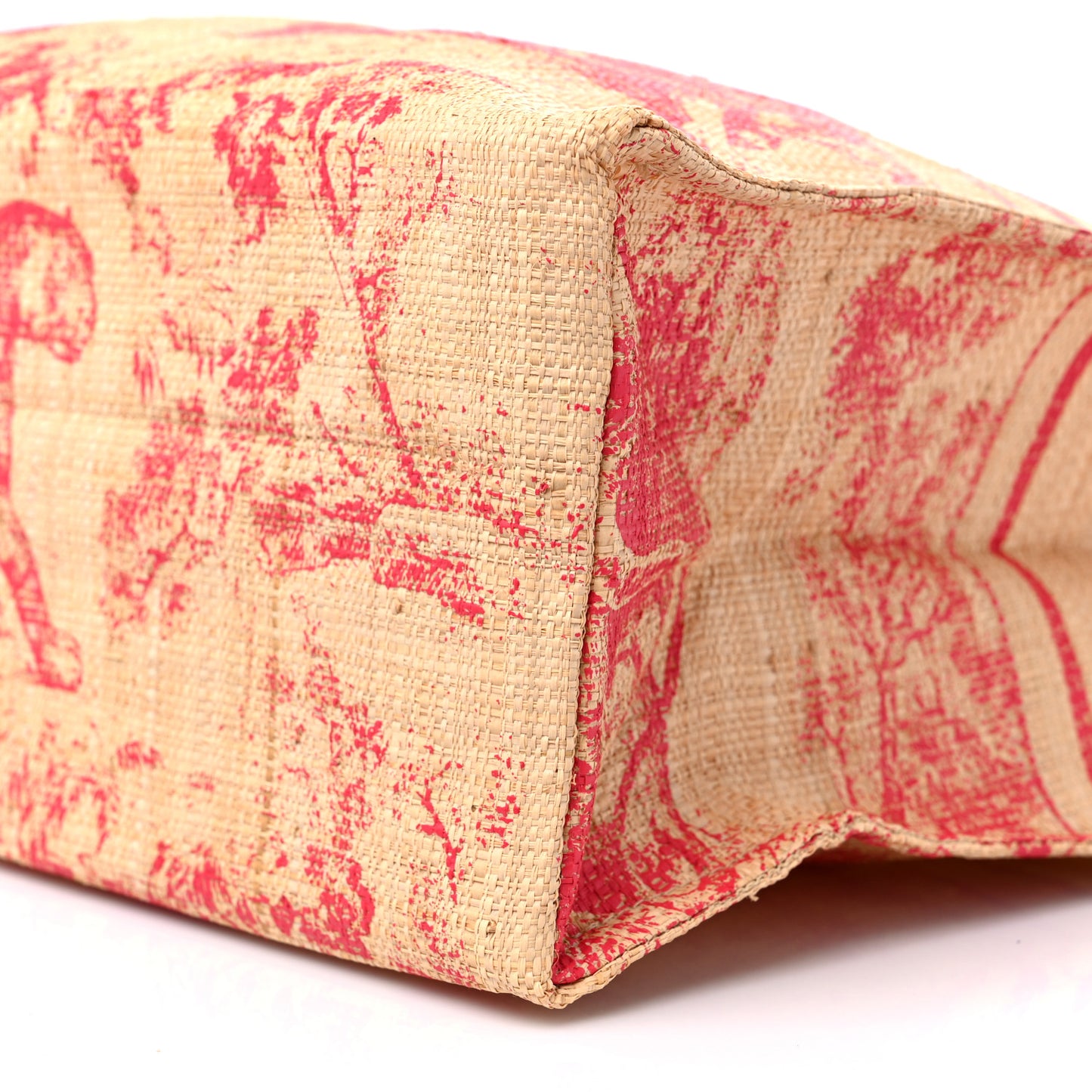 Straw Dioriviera Tote Pink