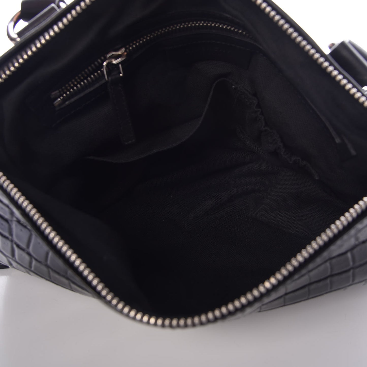 Calfskin Crocodile Embossed Medium Pandora Black