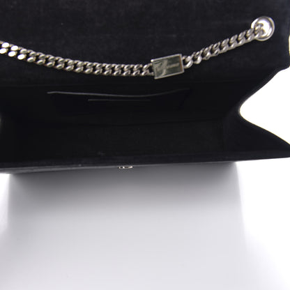 Saint Laurent Calfskin Crocodile Embossed Medium Classic Monogram Kate Tassel Satchel Black 5 of 13