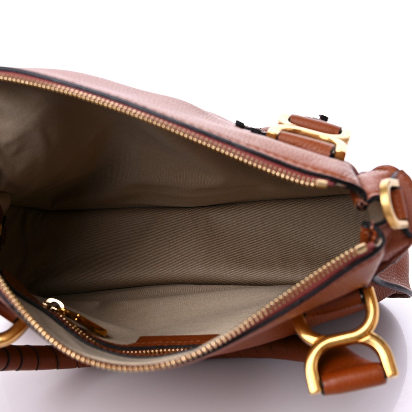 Calfskin Small Marcie Satchel Tan