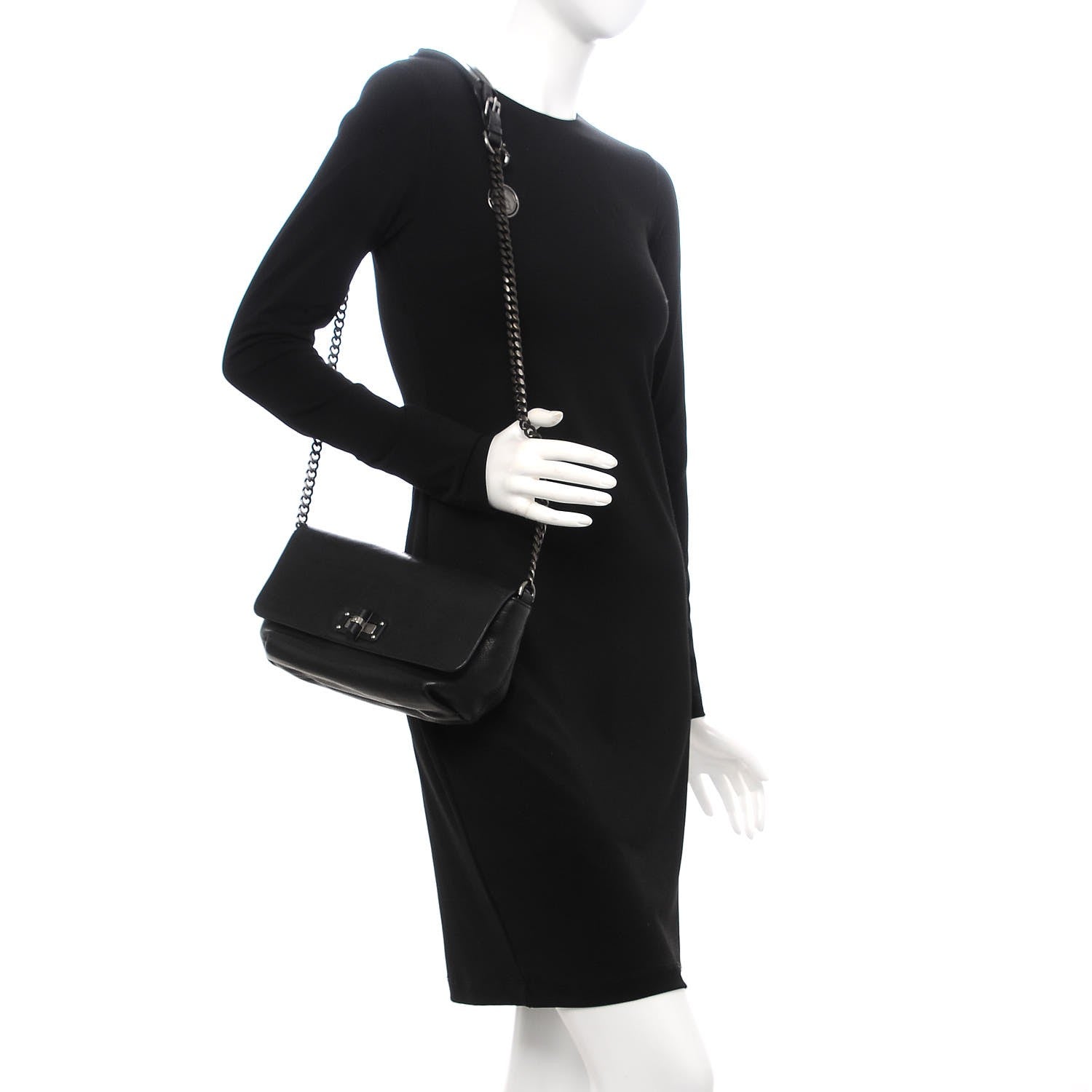 Lanvin Calfskin Large Happy Cross Body Black 2 of 9