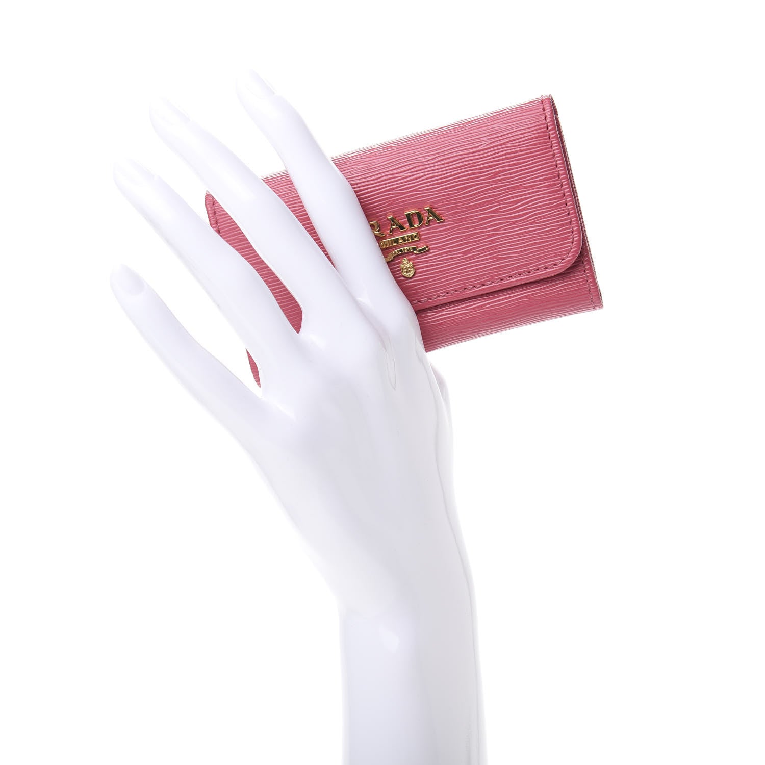 Prada Vitello Move Metal 6 Key Holder Peonia 2 of 10