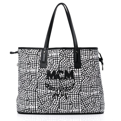 MCM Visetos Large Liz Reversible Shopper Tote Black 11 of 15