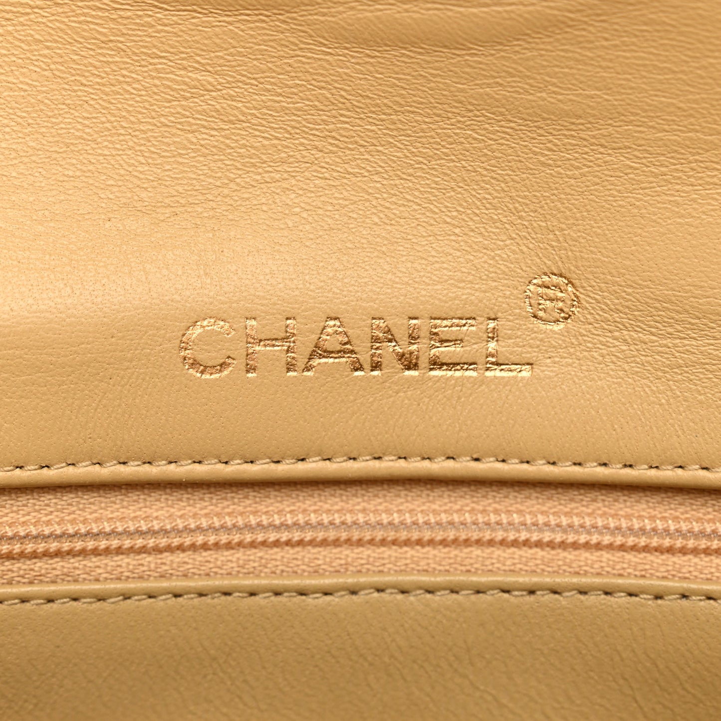 Lambskin Quilted Mini Square Flap Beige