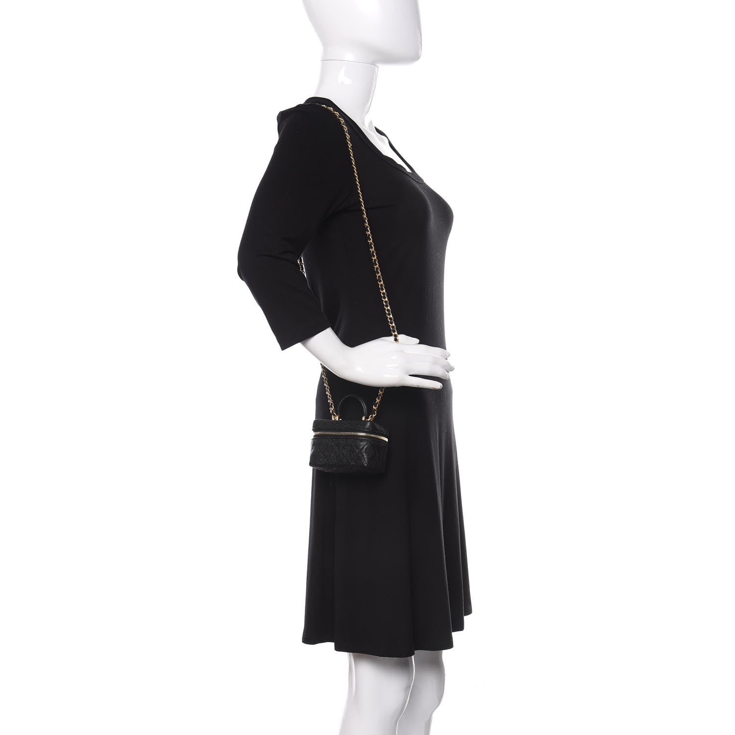 Chanel Caviar Quilted Mini Top Handle Vanity With Chain Black 2 of 11