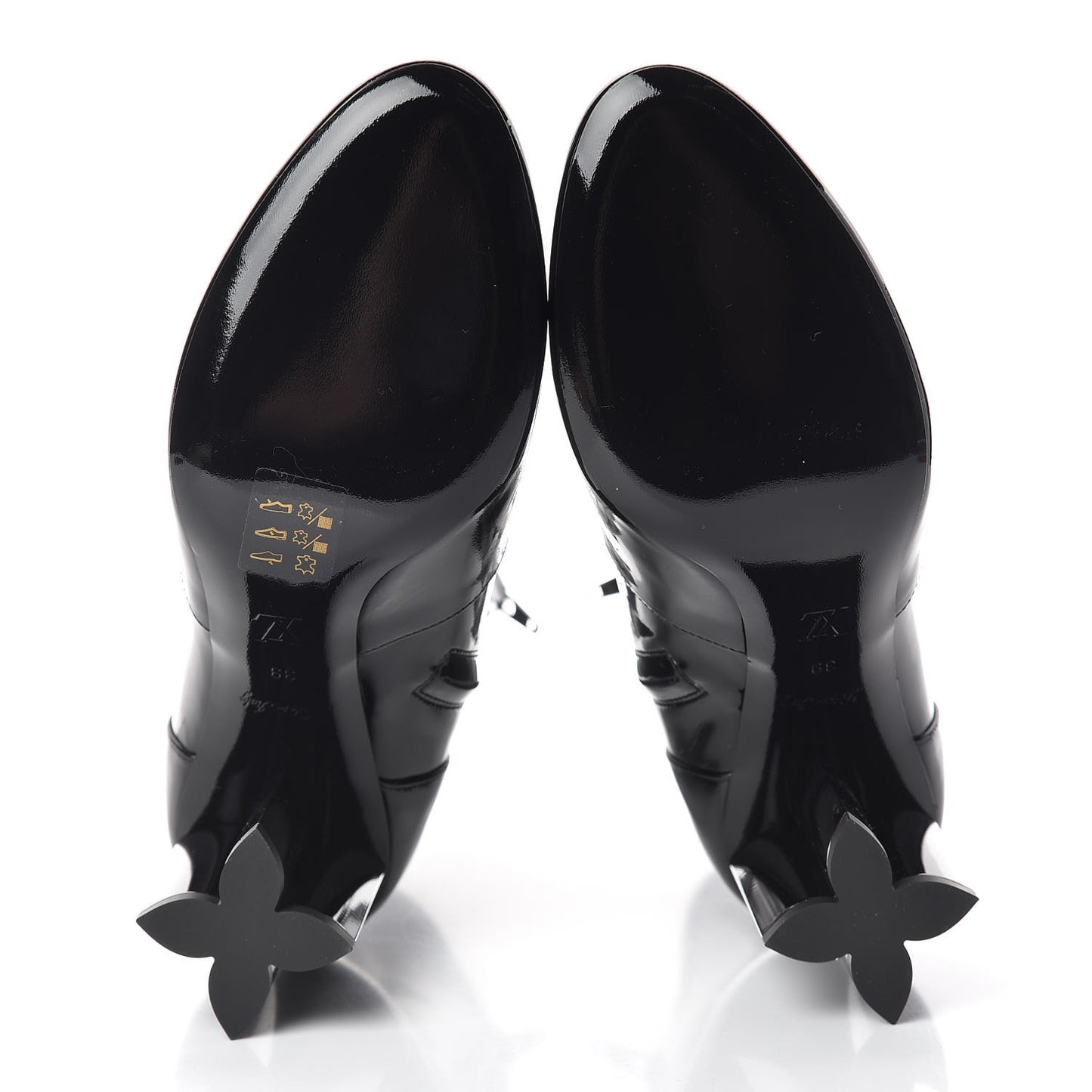 Patent Silhouette Ankle Boots 39 Black
