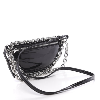 Alexander Wang Patent Tweed Chain Embellished Attica Belt Bag Black 4 of 11