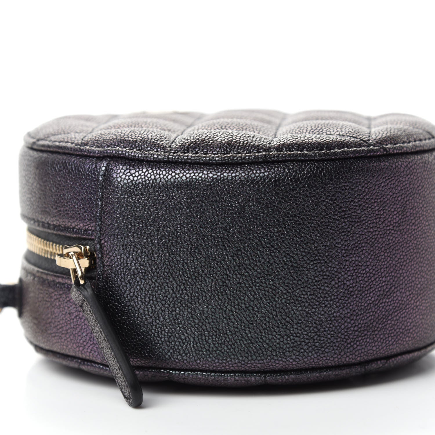 Chanel Iridescent Caviar Quilted Round Clutch With Chain Black 6 of 11