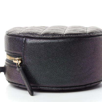 Chanel Iridescent Caviar Quilted Round Clutch With Chain Black 6 of 11