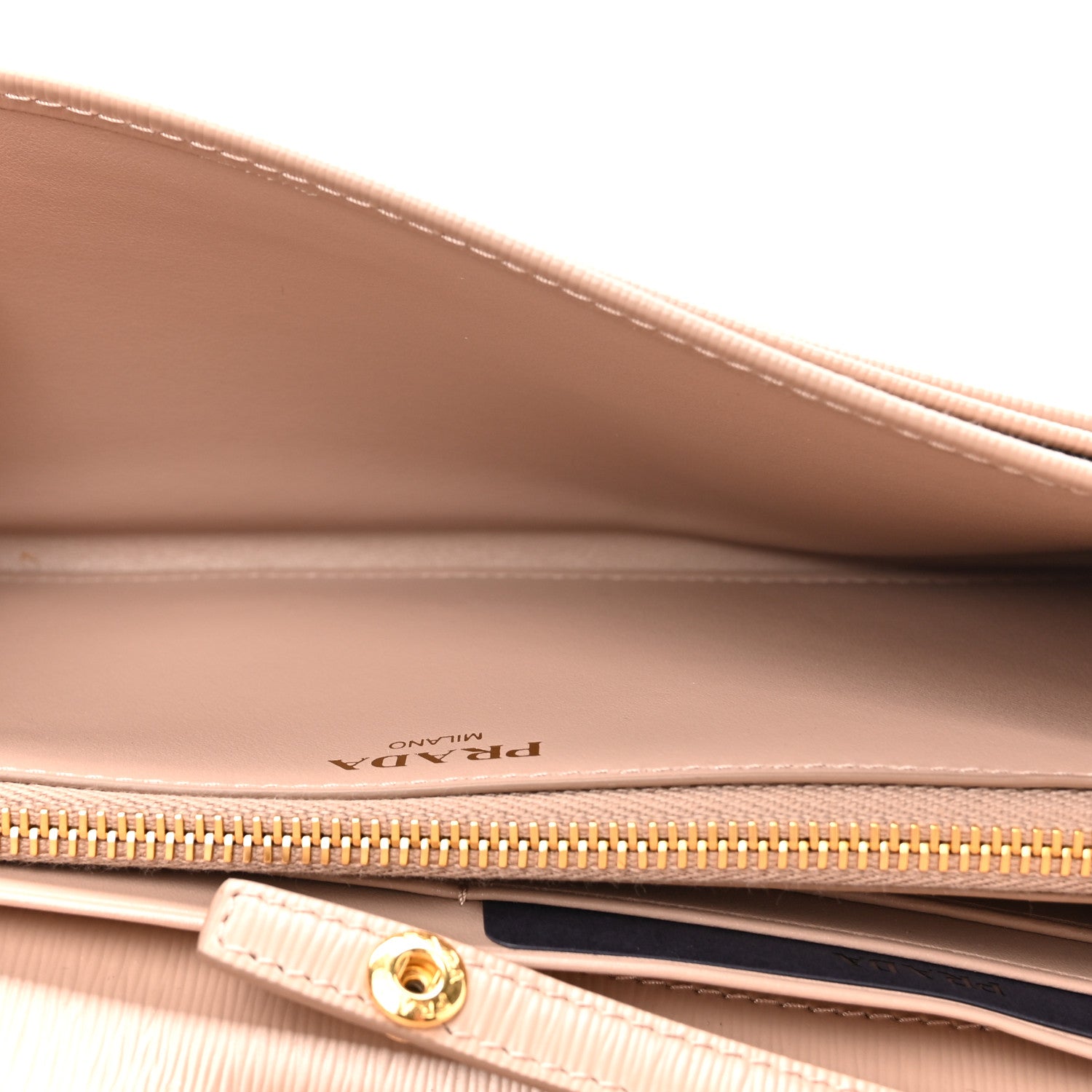 Prada Vitello Move Metal Oro Chain Wallet Cipria 5 of 10