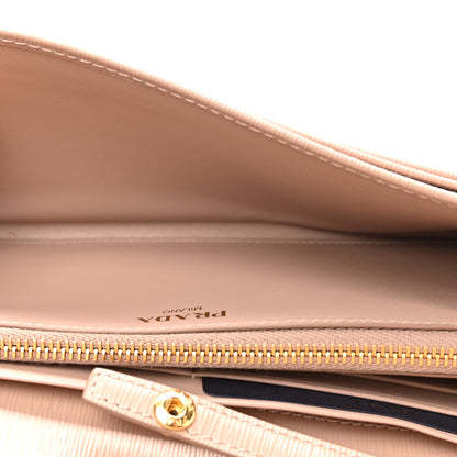 Prada Vitello Move Metal Oro Chain Wallet Cipria 5 of 10