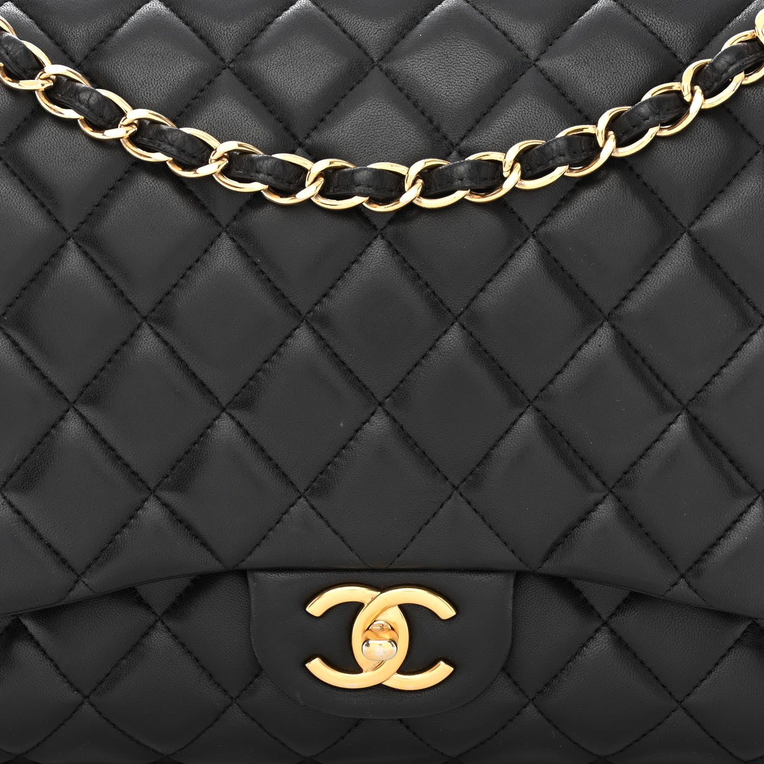 Chanel Lambskin Quilted Maxi Double Flap Black 9 of 15