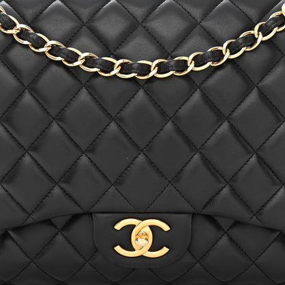 Chanel Lambskin Quilted Maxi Double Flap Black 9 of 15