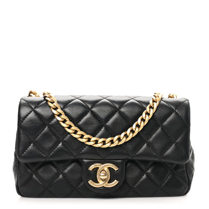 Chanel Lambskin Resin Quilted Mini Rectangular Pearl Samba Flap Black 1 of 10