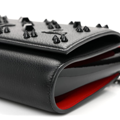 Christian Louboutin Calfskin Spikes Loubinthesky Paloma Clutch Black 10 of 10