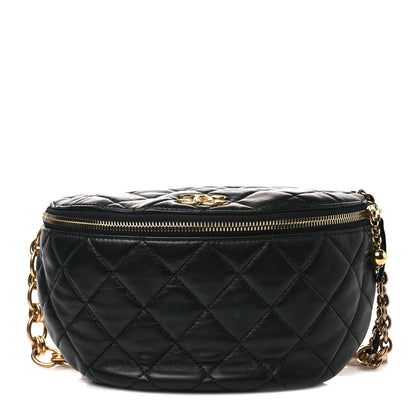 Chanel Lambskin Pearl Quilted CC Belt Bag Black 1 of 8