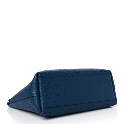 Chanel Perforated Grained Calfskin Large Shopping Tote Blue 4 of 7