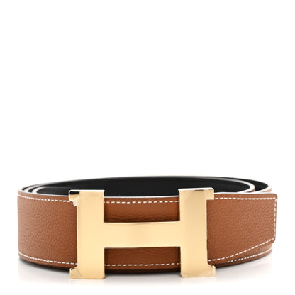 Hermes Box Togo 38mm Constance H Belt 90 36 Black Gold 1 of 6