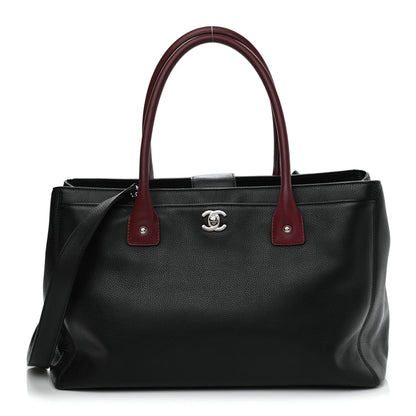 Chanel Calfskin Cerf Executive Shopper Tote Burgundy Black 1 of 9
