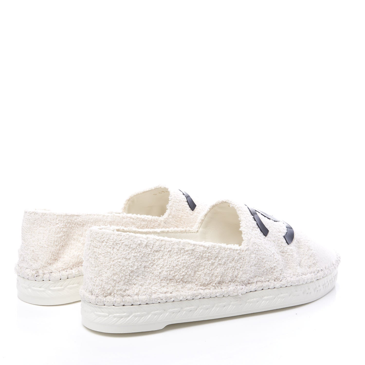 Chanel Terry Cloth CC Espadrilles 36 White Black 4 of 10