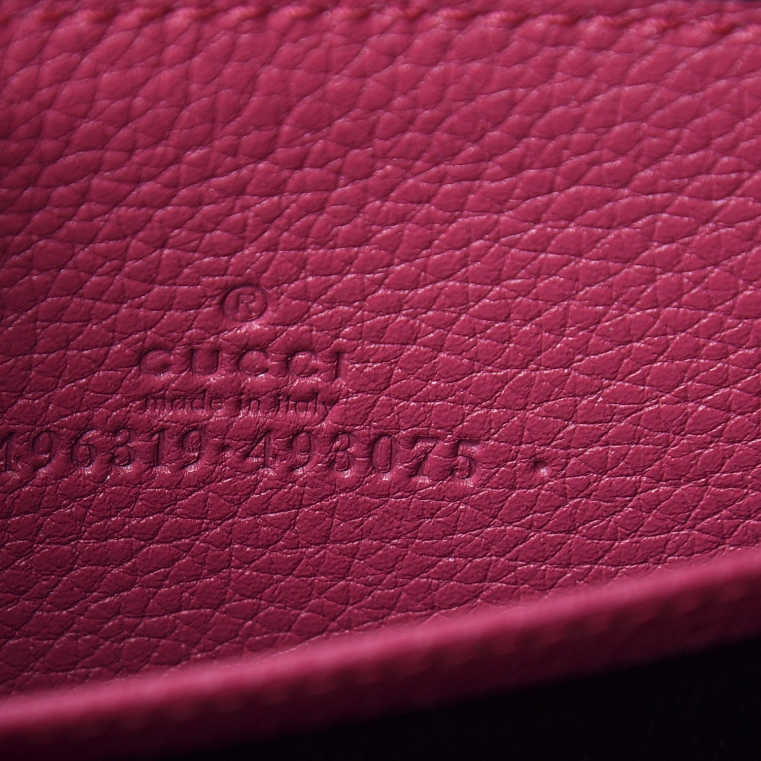 Gucci Grained Calfskin Logo Zip Around Card Case Box Pink Green 5 of 8