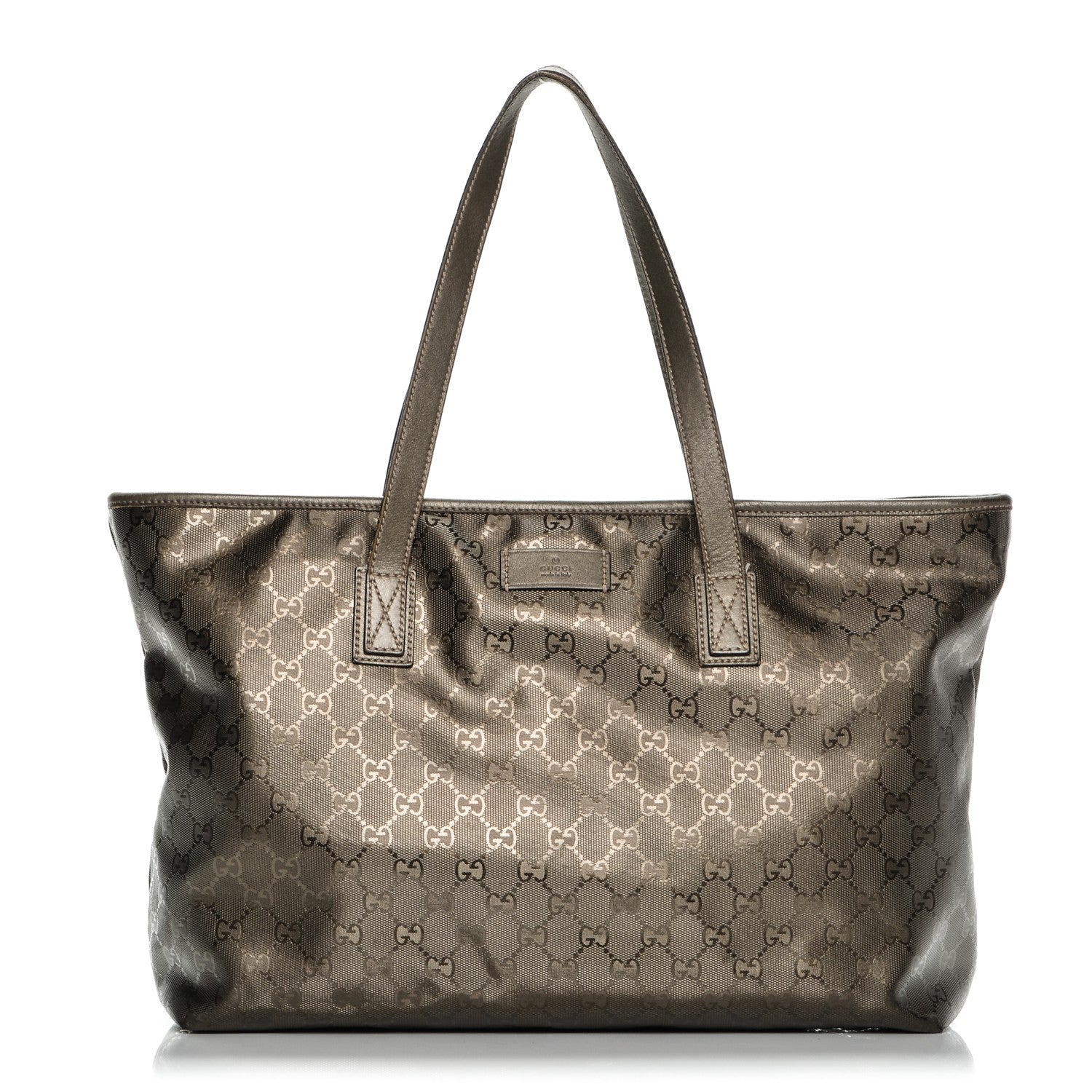 Gucci Imprime Monogram Medium Zippered Shopping Tote Pewter 1 of 13