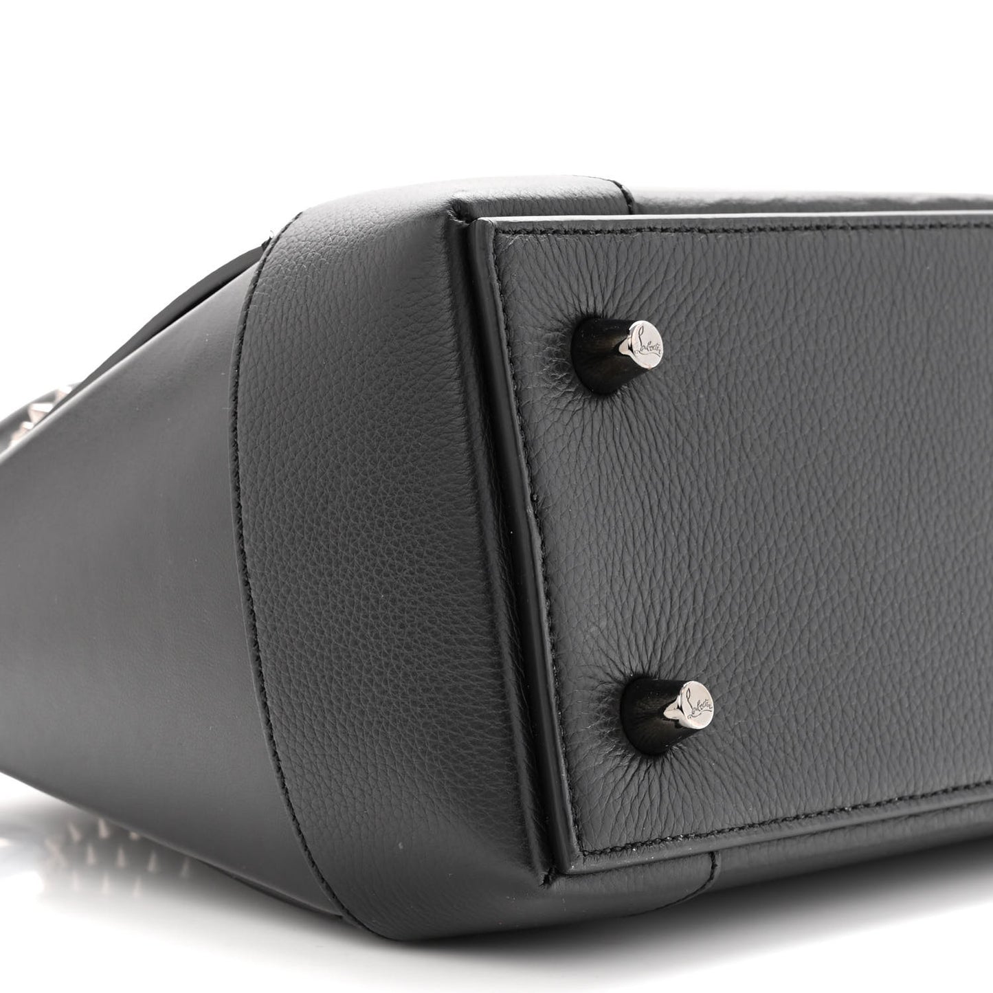 Grained Calfskin Spike Small Eloise Tote Black