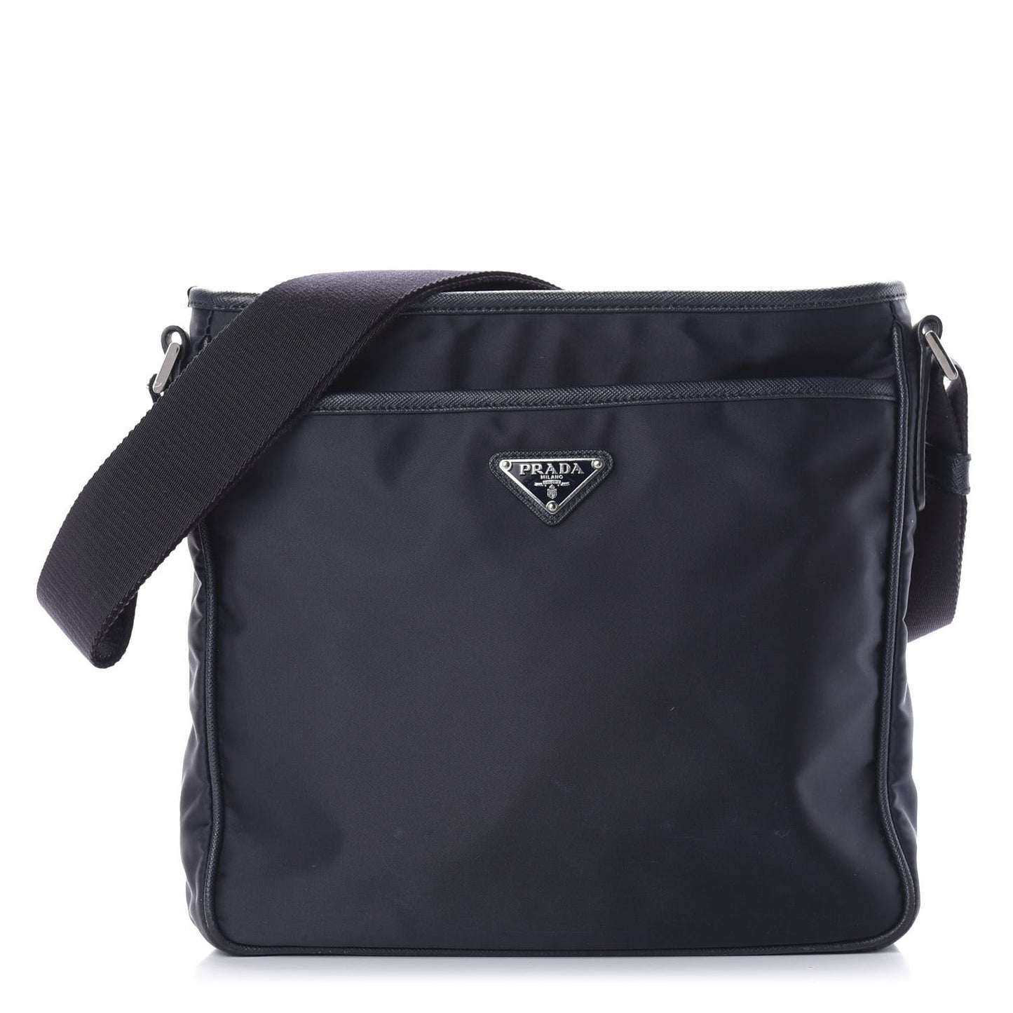 Tessuto Nylon Saffiano Flat Messenger Bag Baltico