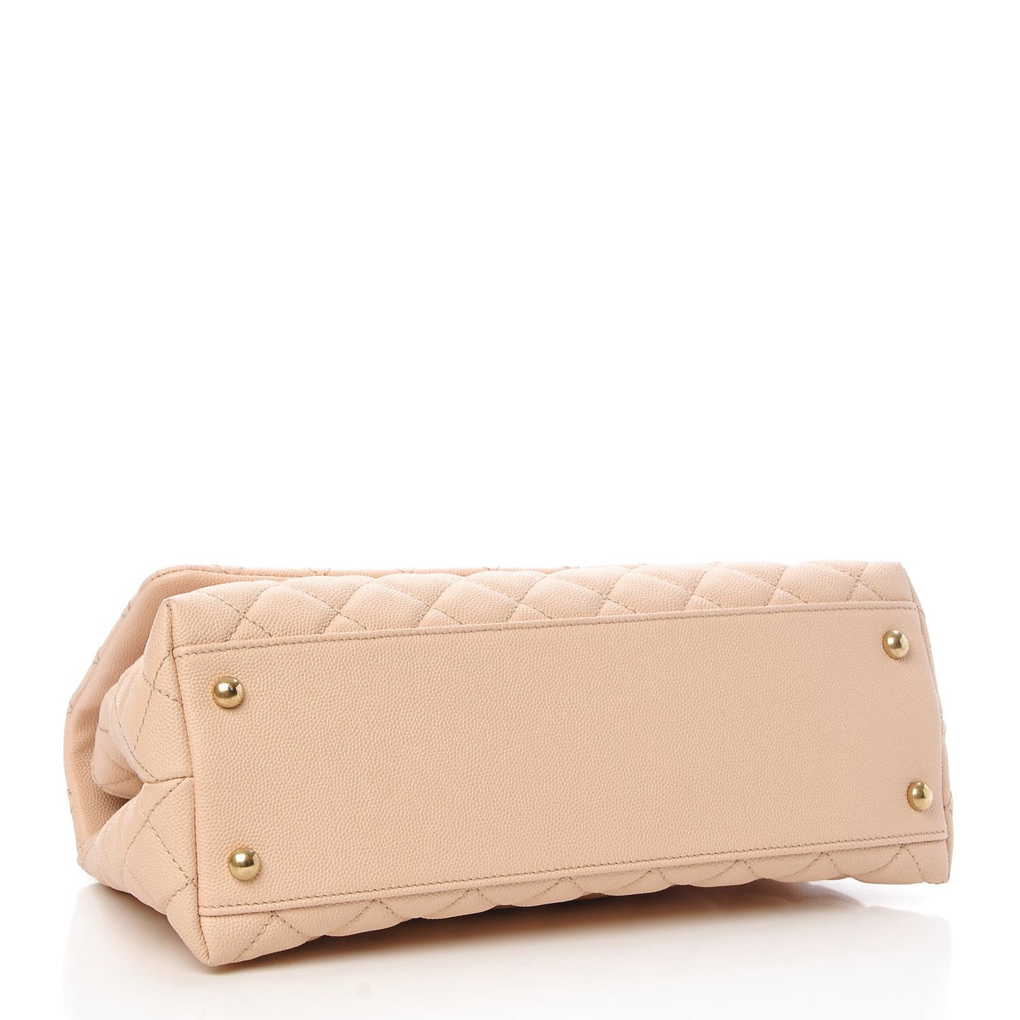 Caviar Quilted Small Coco Handle Flap Light Beige