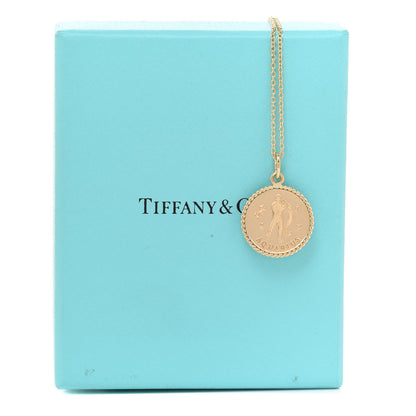 Tiffany 18K Yellow Gold Zodiac Aquarius Pendant Necklace 7 of 7