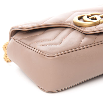 Gucci Calfskin Matelasse Super Mini GG Marmont Shoulder Bag Porcelain Rose 8 of 11