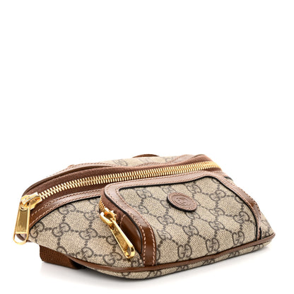 Gucci GG Supreme Monogram Textured Calfskin Retro Interlocking G Belt Bag Beige Ebony Brown Sugar 4 of 10