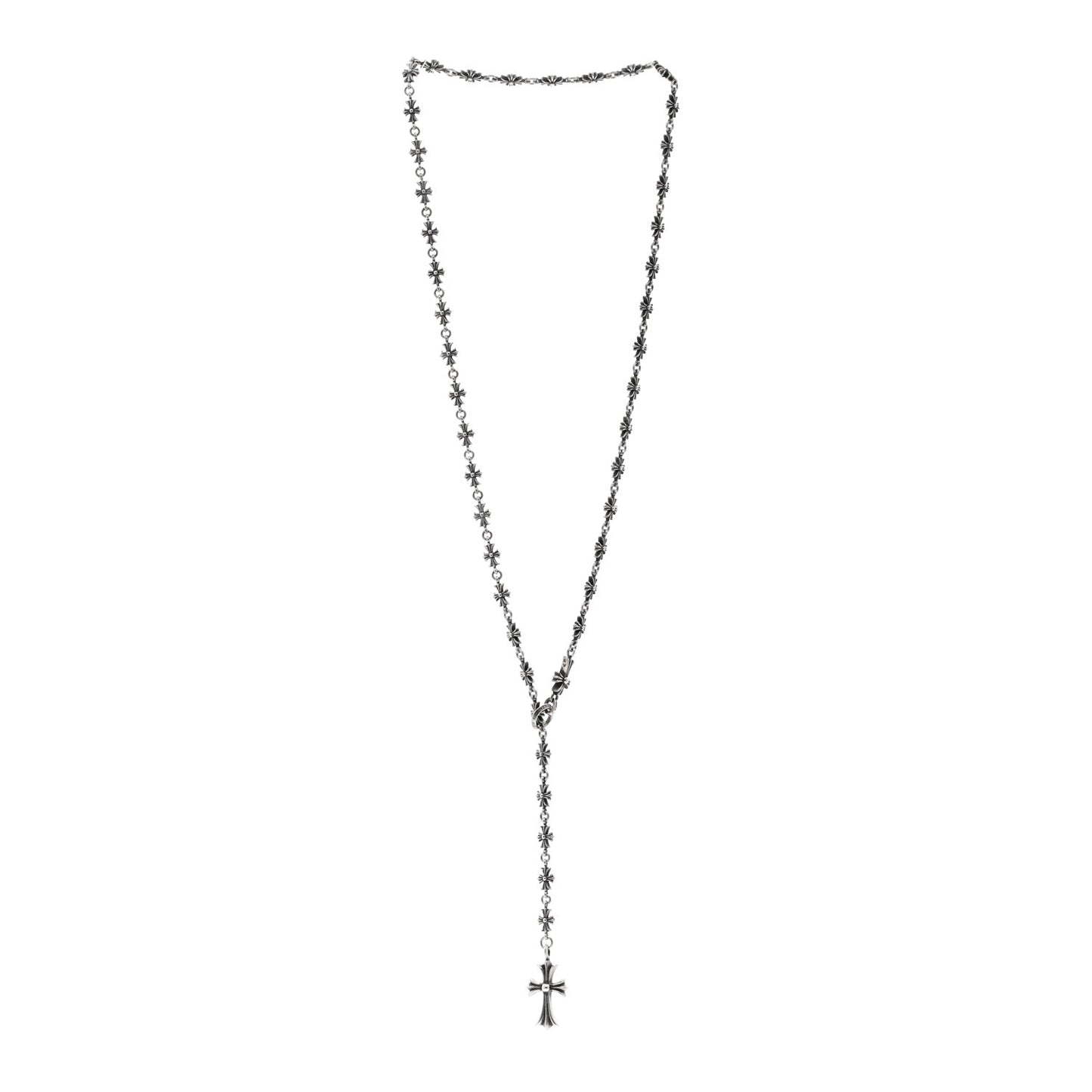 Sterling Silver Tiny E Rosary Necklace