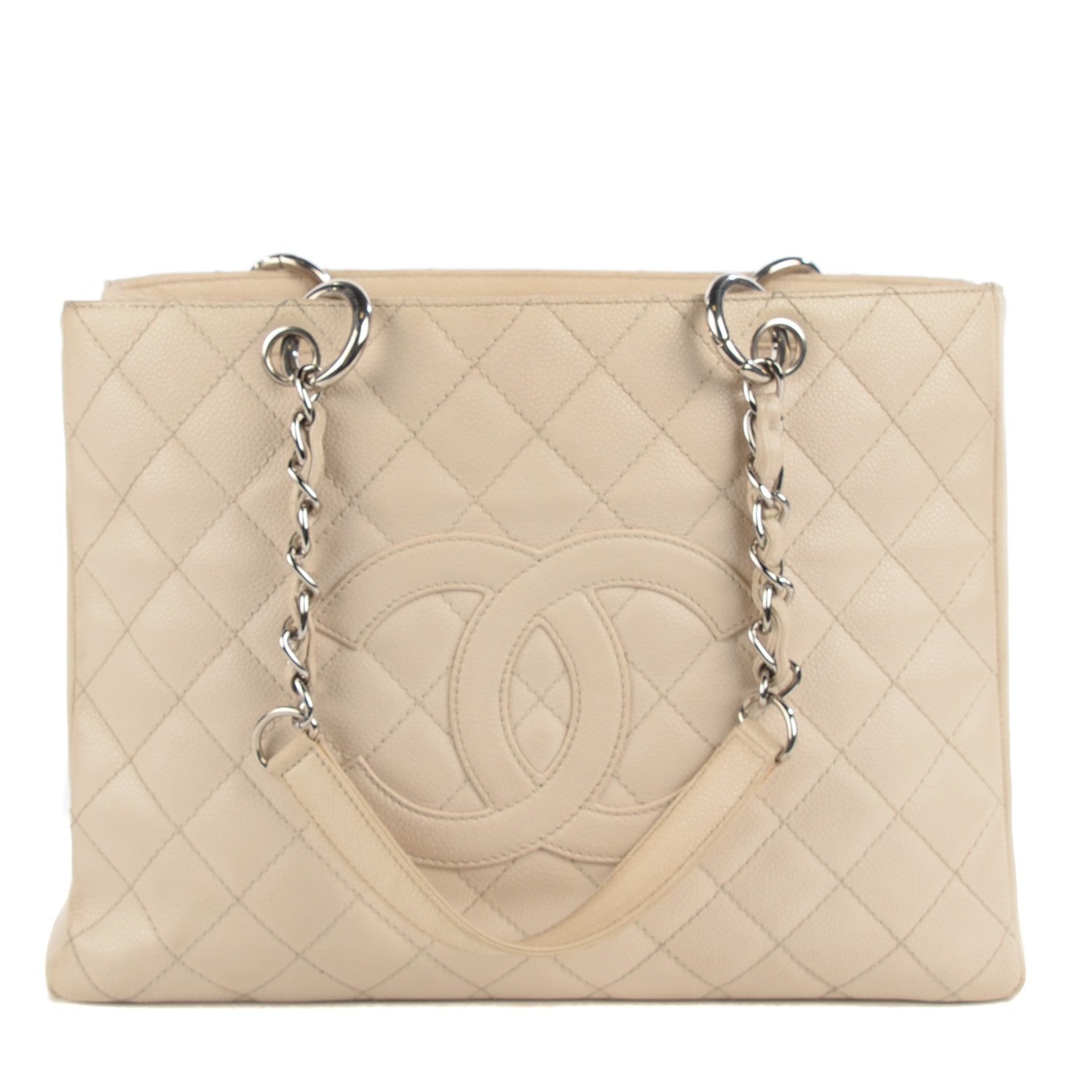 Chanel Caviar Quilted Grand Shopping Tote GST White 1 of 7