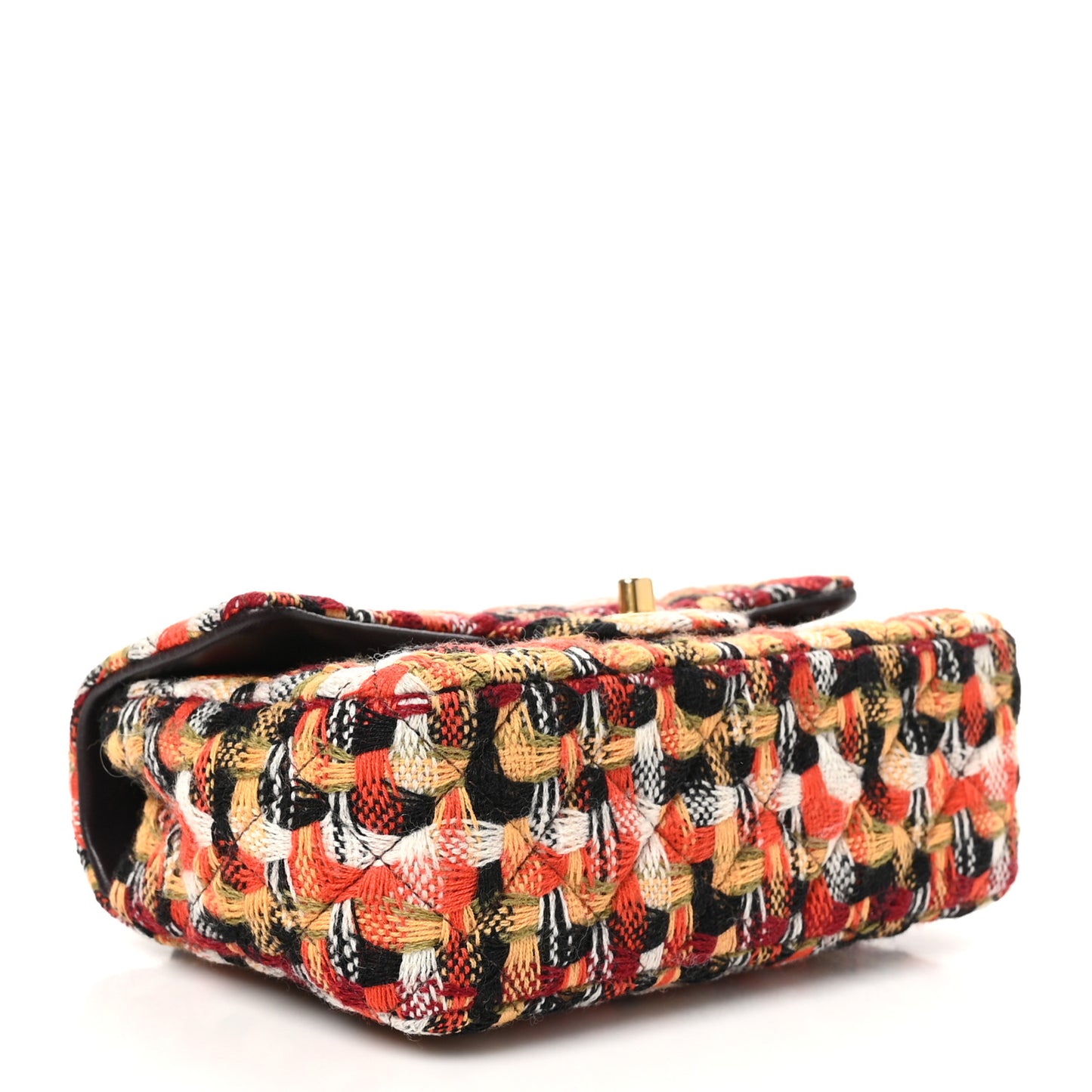 Tweed Quilted Metiers D'Art Mini Rectangular Flap Red Yellow Multicolor