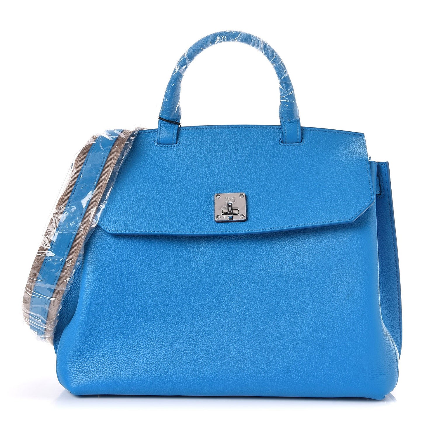 Grained Calfskin Large Milla Convertible Backpack Tile Blue