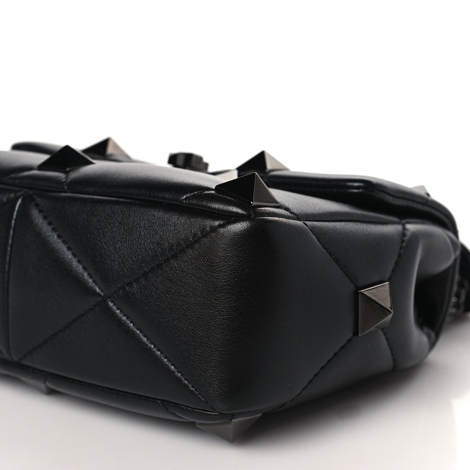Valentino Garavani Nappa Monochrome Medium Roman Stud Shoulder Bag Black 8 of 10