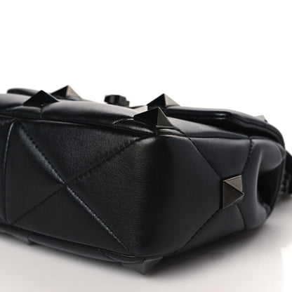 Valentino Garavani Nappa Monochrome Medium Roman Stud Shoulder Bag Black 8 of 10