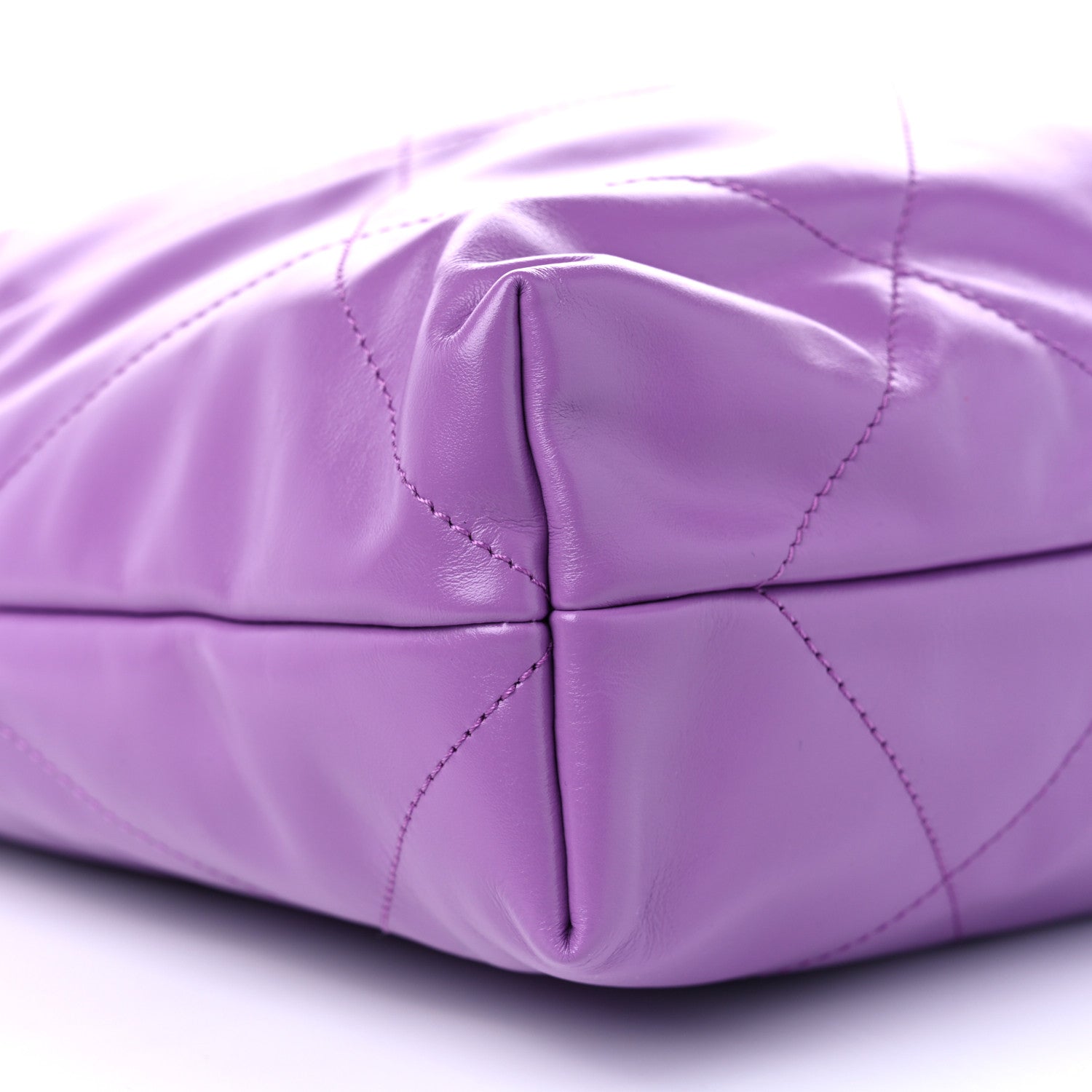 Chanel Shiny Calfskin Quilted Chanel 22 Drawstring Bag Purple 10 of 12