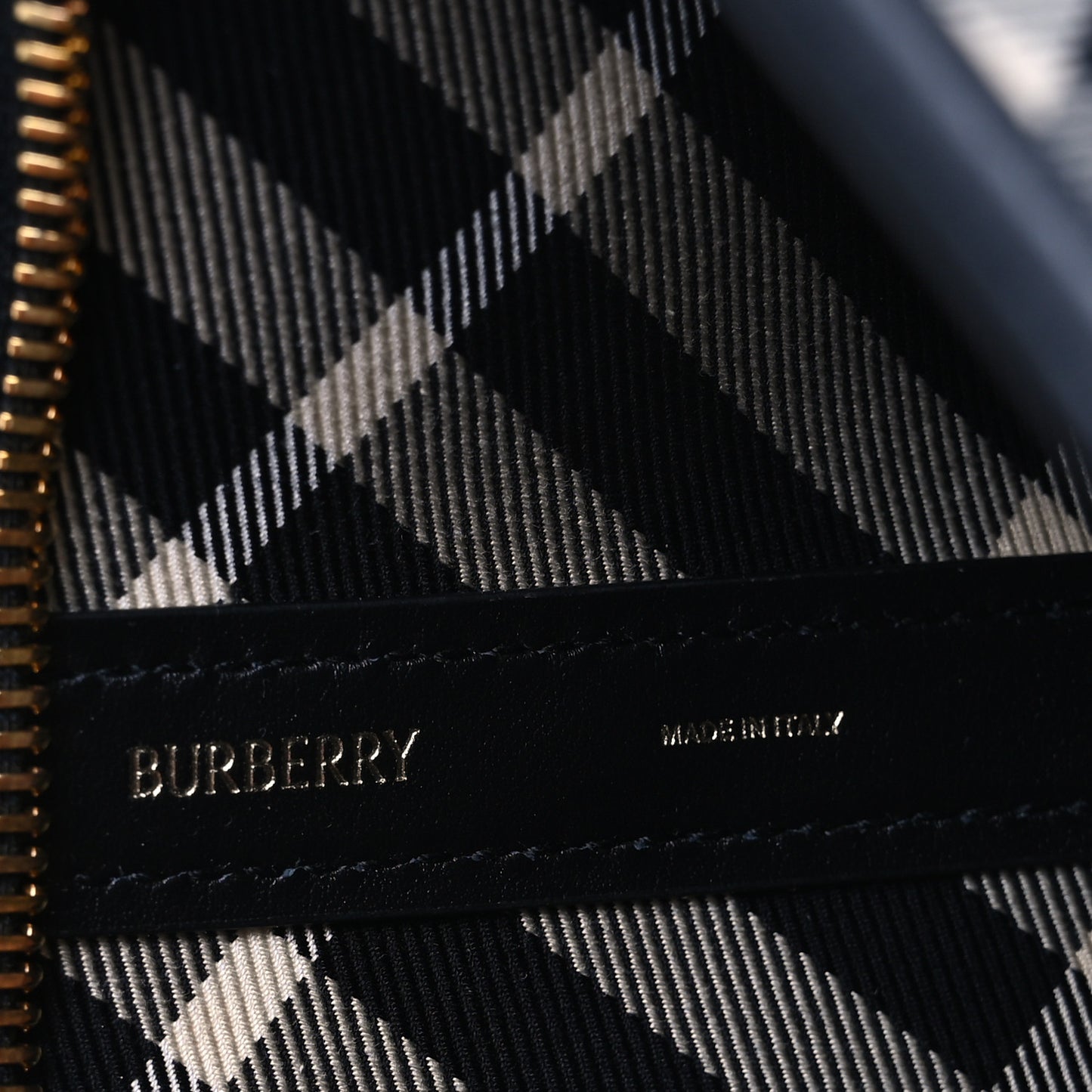 Canvas Check Large Shoulder Bag Black Calico