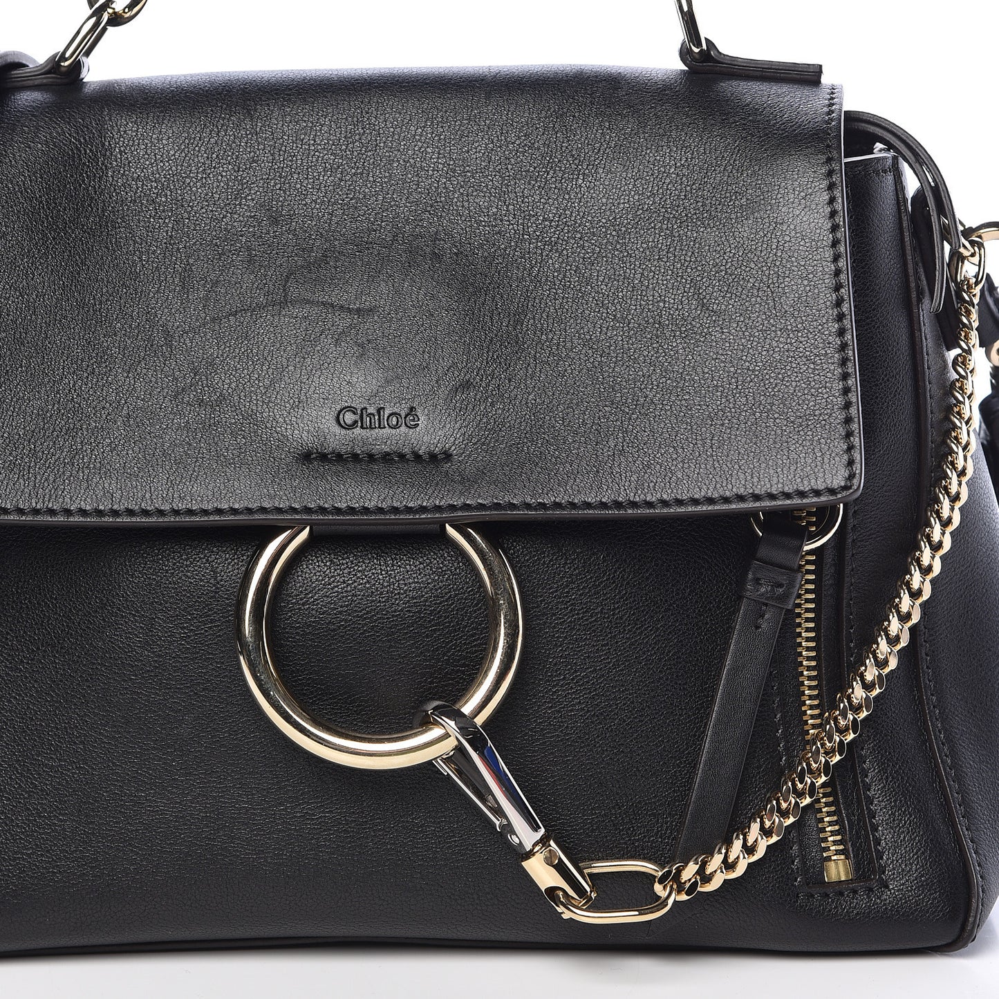 Calfskin Small Faye Day Shoulder Bag Black