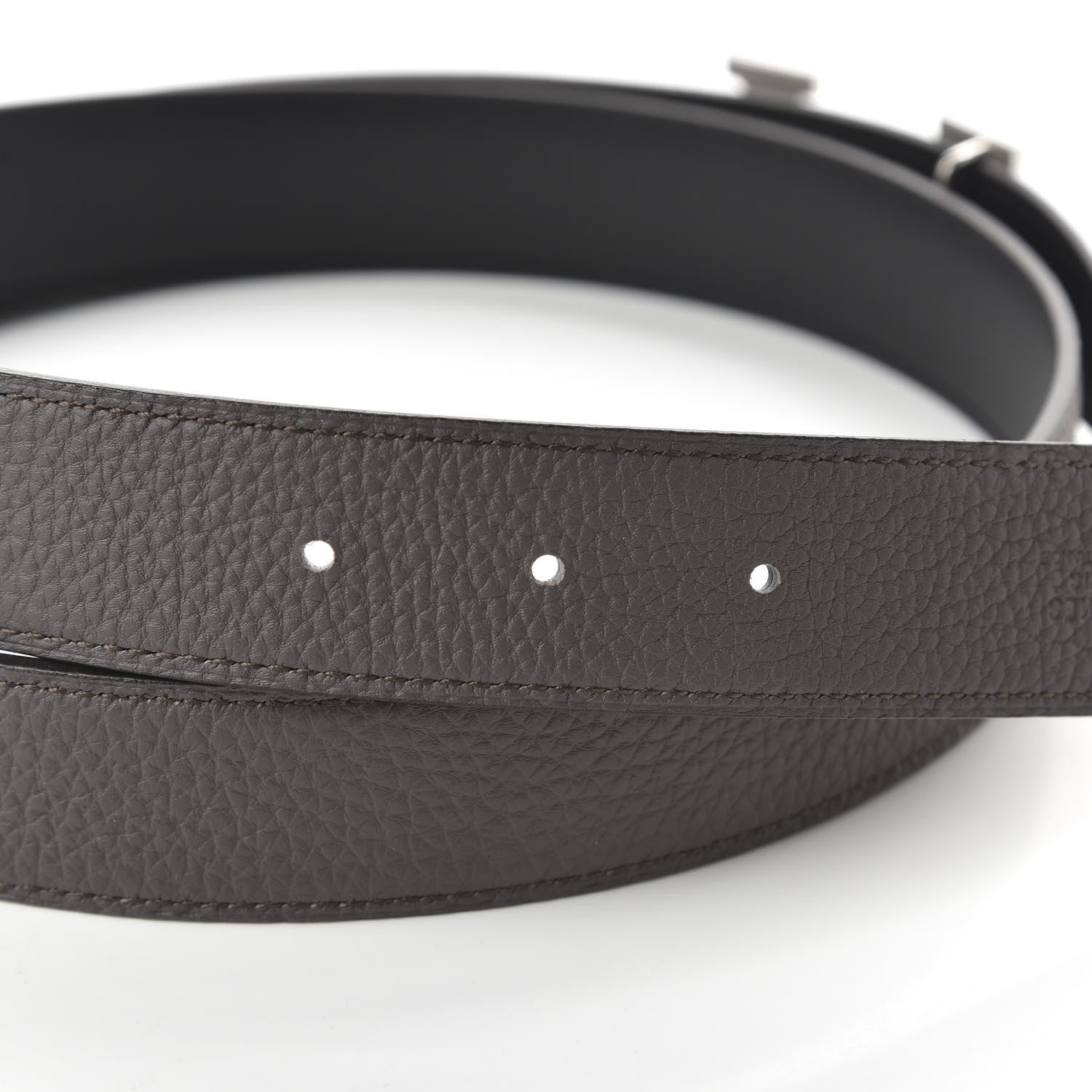 Hermes Box Togo 32mm H Belt 100 Black Etain 3 of 6